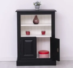 Casa Padrino Bücherregal im Landhausstil mit 2 Türen und 1 Ablage, 76 x 35 x 102 cm