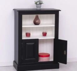 Casa Padrino Bücherregal im Landhausstil mit 2 Türen und 1 Ablage, 76 x 35 x 102 cm