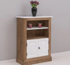 Casa Padrino Bücherregal im Landhausstil mit 2 Türen und 1 Ablage, 76 x 35 x 102 cm