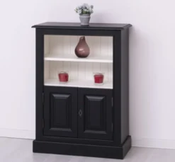 Casa Padrino Bücherregal im Landhausstil mit 2 Türen und 1 Ablage, 76 x 35 x 102 cm