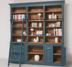 Casa Padrino Bücherregal im Landhausstil mit 4 Türen und 1 Ablage, 229 x 51 x 244 cm