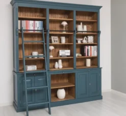Casa Padrino Bücherregal im Landhausstil mit 4 Türen und 1 Ablage, 229 x 51 x 244 cm