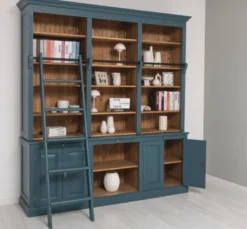 Casa Padrino Bücherregal im Landhausstil mit 4 Türen und 1 Ablage, 229 x 51 x 244 cm