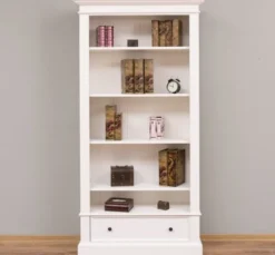 Casa Padrino Bücherregal im Landhausstil mit 1 Schublade, 100 x 32 x 195 cm