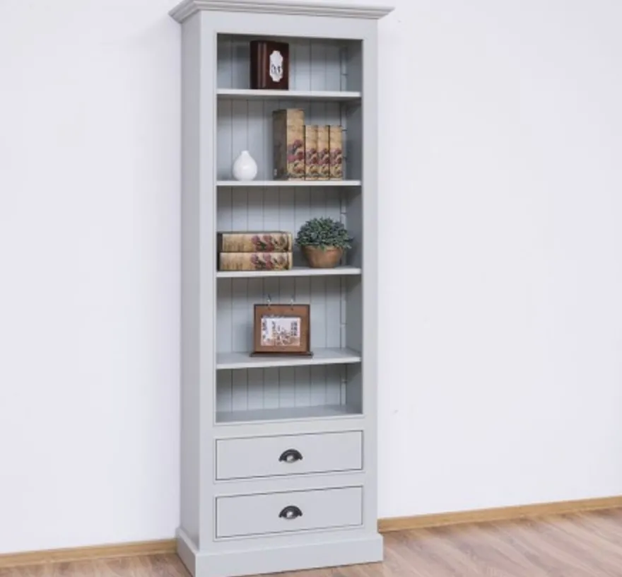 Casa Padrino Bücherregal im Landhausstil mit 2 Schubladen, 79 x 39 x 210 cm