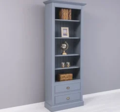 Casa Padrino Bücherregal im Landhausstil mit 2 Schubladen, 79 x 39 x 210 cm