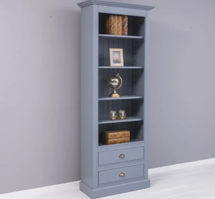 Casa Padrino Bücherregal im Landhausstil mit 2 Schubladen, 79 x 39 x 210 cm
