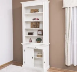 Casa Padrino Bücherregal im Landhausstil mit 2 Türen, 100 x 40 x 240 cm