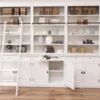 Casa Padrino Bücherregal im Landhausstil mit 6 Türen und Leiter, 300 x 42 x 240 cm