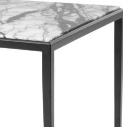 Casa Padrino Beistelltisch in bronze mit weißer Marmorplatte 60 x 60 x H. 58 cm - Luxus Wohnzimmermöbel