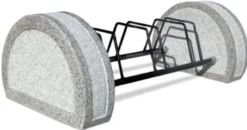Casa Padrino Beton Metall Fahrradständer Grau / Schwarz 108 cm - Stadt & Park Möbel
