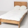 Casa Padrino Bett im Landhausstil Nussbaum hell gewachst, 90 x 190 x 90 cm
