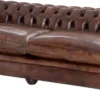 Casa Padrino Büffelleder 2er Sofa Braun 240 x 94 x H. 70 cm - Luxus Qualität
