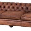 Casa Padrino Büffelleder 3er Sofa Braun 280 x 94 x H. 70 cm - Luxus Echtledersofa