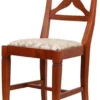 Casa Padrino Biedermeier Esszimmer Stuhl Grau / Braun 43,5 x 49 x H. 92 cm - Massivholz Küchen Stuhl - Massivholz Esszimmer Möbel - Biedermeier Esszimmer Möbel
