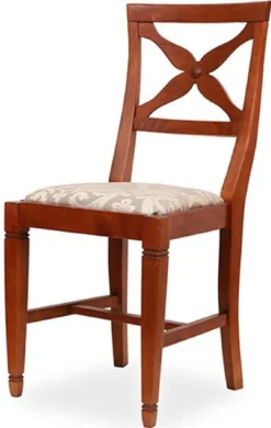 Casa Padrino Biedermeier Esszimmer Stuhl Grau / Braun 43,5 x 49 x H. 92 cm - Massivholz Küchen Stuhl - Massivholz Esszimmer Möbel - Biedermeier Esszimmer Möbel