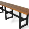 Casa Padrino Biergarten Industrie Stil Sitzbank Dunkelbraun / Schwarz 140 x 35 x H. 45 cm - Massivholz Bank - Biergarten Terrassen Gastronomie Möbel