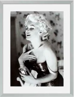 Casa Padrino Bilder 2er Set Marilyn Monroe Silber 69 x H. 89 cm - Luxus Wanddekoration
