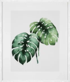Casa Padrino Bilder / Kunstdruck Set Tropische Pflanzen Grün / Weiß 59 x H. 69 cm - Luxus Deko