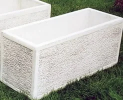 Casa Padrino Blumenkübel Weiß 100 x 40 x H. 45 cm - Rechteckiger Pflanzkübel