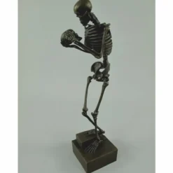 Casa Padrino Bronze Deko Skulptur Skelett H. 31 cm - Deko Accessoires