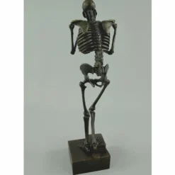 Casa Padrino Bronze Deko Skulptur Skelett H. 31 cm - Deko Accessoires