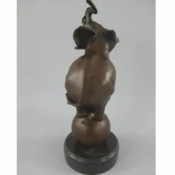 Casa Padrino Bronze Deko Skulptur Elefant Bronze / Schwarz H. 33 cm - Deko Figur