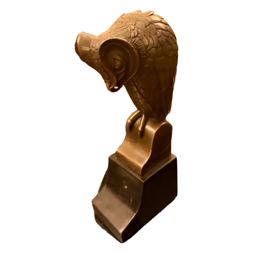 Casa Padrino Bronzefigur Eule Bronze / Schwarz - Dekorative Vogelskulptur im Art Deco Stil