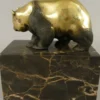Casa Padrino Bronze Skulptur Panda Bär Gold / Schwarz 13 x 7 x H. 15 cm - Bronzefigur - Dekofigur - Schreibtisch Deko Accessoires