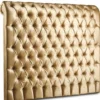 Casa Padrino Chesterfield Bett-Kopfteil Gold 200 x H. 140 cm - Chesterfield Hotel & Schlafzimmer Möbel
