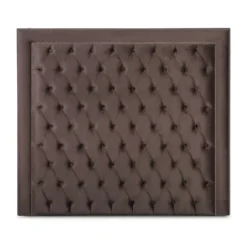 Casa Padrino Chesterfield Bett-Kopfteil Braun 200 x H. 140 cm - Chesterfield Hotel & Schlafzimmer Möbel
