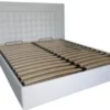 Casa Padrino Chesterfield Bett Weiß - Schlafzimmer Echtleder Möbel