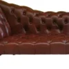 Casa Padrino Chesterfield Chaiselongue / Recamiere Echt Leder Dunkelbraun - Linke Seite