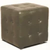 Casa Padrino Chesterfield Echtleder Hocker 40 x 40 x H. 42 cm - Luxus Möbel