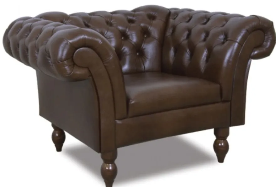 Casa Padrino Chesterfield Echtleder Sessel Dunkelbraun 130 x 90 x H. 80 cm - Wohnzimmermöbel im Chesterfield Design