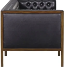 Casa Padrino Chesterfield Echtleder 3-Sitzer Sofa Schwarz / Braun 213 x 78 x H. 72 cm - Hotel Möbel
