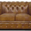 Casa Padrino Chesterfield Echtleder 2er Sofa Braun 170 x 90 x H. 80 cm - Luxus Wohnzimmermöbel