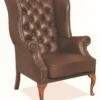 Casa Padrino Chesterfield Echtleder Ohrensessel Braun 80 x 80 x H. 110 cm - Luxus Sessel