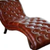 Casa Padrino Chesterfield Echt Leder Relax Liege Dunkelbraun