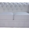 Casa Padrino Chesterfield Echtleder 2er Sofa Weiß 170 x 90 x H. 80 cm - Luxus Kollektion