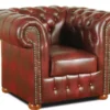 Casa Padrino Chesterfield Echtleder Sessel Weinrot 110 x 90 x H. 78 cm - Luxus Kollektion