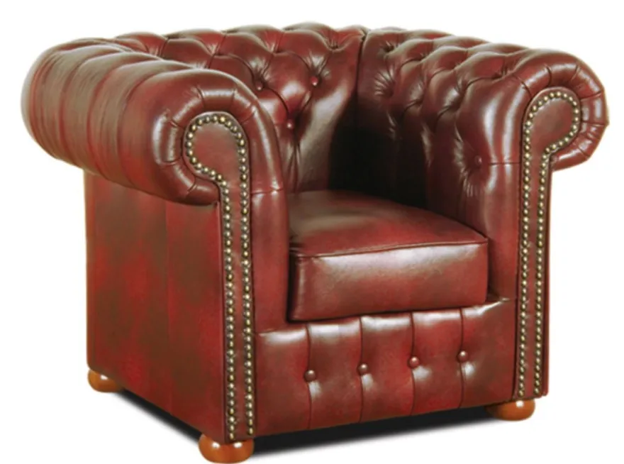 Casa Padrino Chesterfield Echtleder Sessel Weinrot 110 x 90 x H. 78 cm - Luxus Kollektion