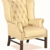 Casa Padrino Chesterfield Echtleder Ohrensessel Creme 80 x 80 x H. 110 cm - Luxus Sessel