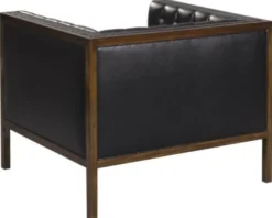 Casa Padrino Chesterfield Echtleder Sessel Schwarz / Braun 91 x 78 x H. 72 cm - Hotel Möbel