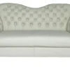 Casa Padrino Chesterfield 2er Sofa Venedig - Echt Leder Weiß