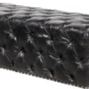 Casa Padrino Chesterfield Fußhocker aus Echtleder in Vintage Schwarz 140 x 60 x H. 42 cm