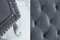 Casa Padrino Chesterfield High Back Sessel Grau - Thron König Hochlehn Sessel - Modern Barock Hochlehner