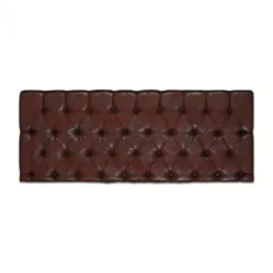Casa Padrino Chesterfield Leder Bett-Kopfteil Rotbraun 200 x H. 140 cm - Chesterfield Echtleder Hotel & Schlafzimmer Möbel