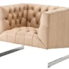Casa Padrino Chesterfield Luxus Echt Leder Sessel Manhattan Vintage Naturale 82 x 77 x 70 cm - Club Sessel