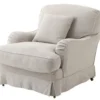 Casa Padrino Chesterfield Luxus Leinen Ohrensessel Vintage Naturale, 85 x 100 x 90 cm